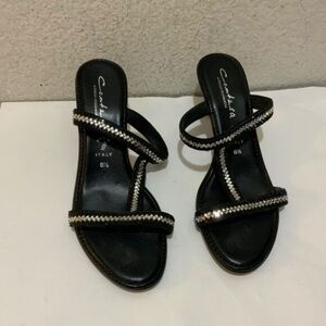 Caparros Black and Silver Women's Sandals